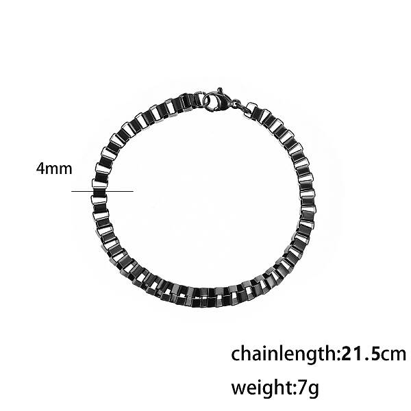 Stainless Steel Box Chain Bracelets for Men