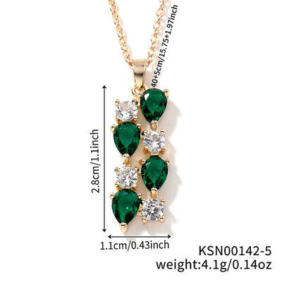Brass Cubic Zirconia Long Tassel Pendant Necklaces for Fashionable Statement Style
