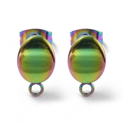 Ion Plating(IP) 304 Stainless Steel Stud Earring Findings