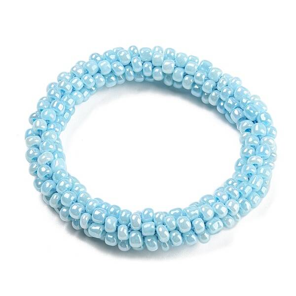 Crochet Glass Beads Braided Stretch Bracelet