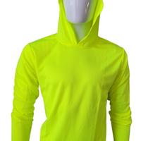 High Visibility Safety Green Shirt - Polyester, Long Sleeves, Hooded, Ideal for Outdoor Workwear, Suitable for Men