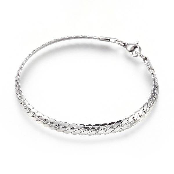 Tarnish Resistant 304 Stainless Steel Curb Chain Bracelets