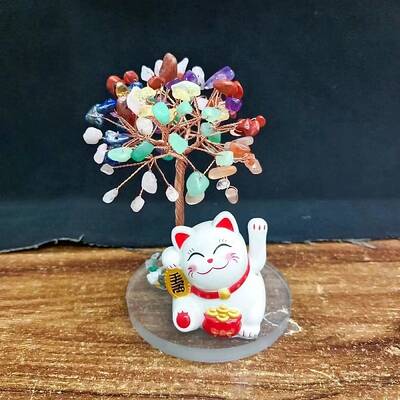 Natural Gemstone Chips Tree of Life Decorations