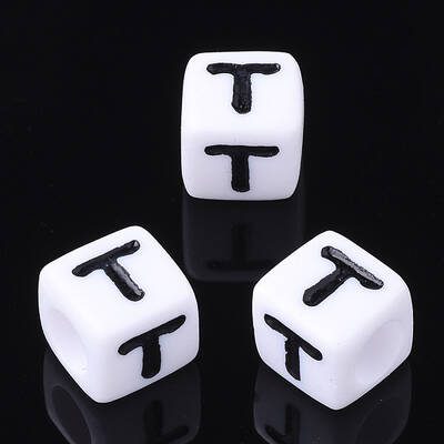 Acrylic Horizontal Hole Letter Beads