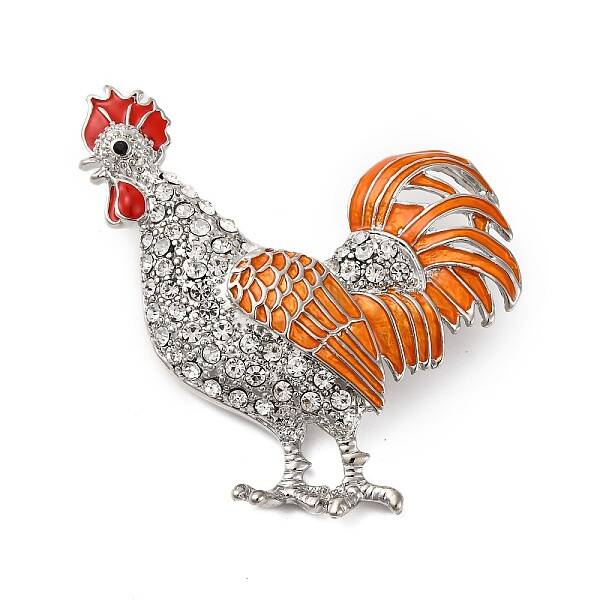 Zinc Alloy Crystal Rhinestone Enamel Brooch