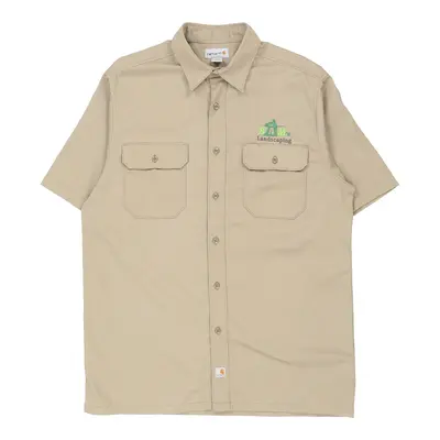 Carhartt Short Sleeve Shirt - Large Beige Polyester