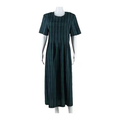 KATHIE LEE Womens A-Line Dress Green Check Short Sleeve Long L