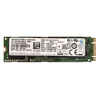 MZNTE512HMJH-000D1 Samsung PM851 Series 512GB Triple-Level Cell SATA 6Gb/s M.2 2280 Solid State Drive