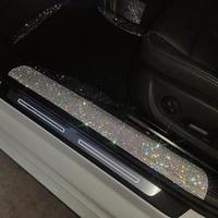 Car Door Sill Protector Kit for Summer Gift, Shiny Rhinestone Car Door Sill Protective Sticker, Car Accessories for Girls, Ca...