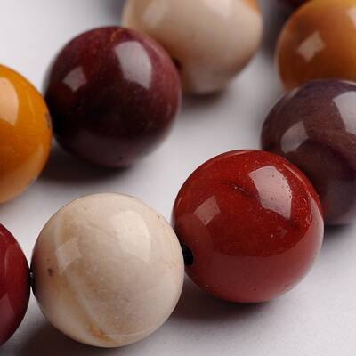Round Natural Mookaite Gemstone Bead Strands