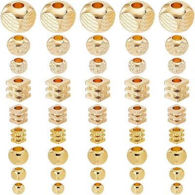 160Pcs 9 Styles Brass Spacer Beads