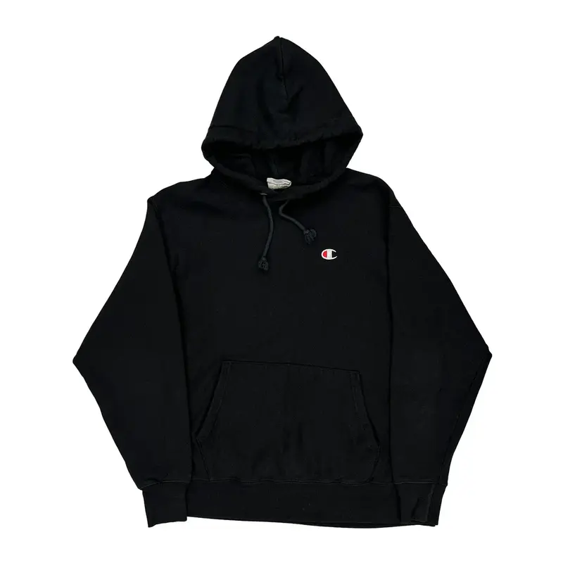 Reverse Weave Champion Hoodie - Large Black Cotton Blend