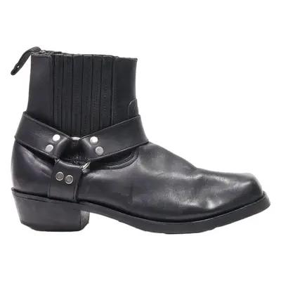 Cowboy Boots Black Leather Mens UK 7