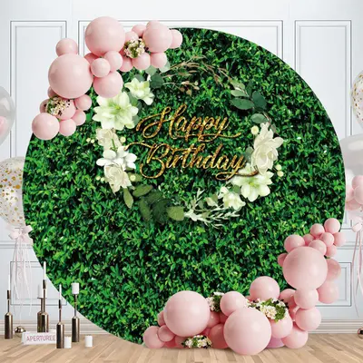 Aperturee Black Sliver Glitter Round Birthday Backdrop | Birthday Backdrop Ideas | Round Backdrop Fabric Cover | Birthday Rou...
