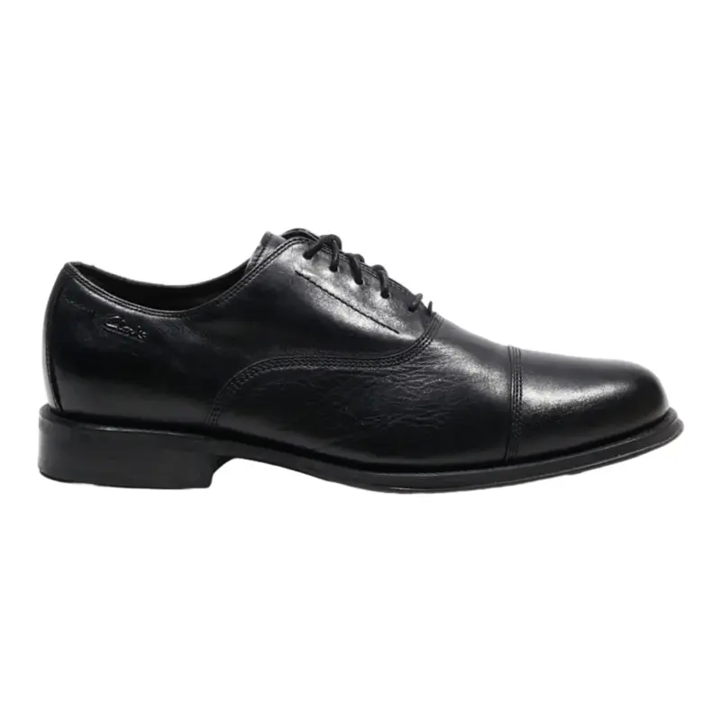 CLARKS Oxford Shoes Black Leather Mens UK 8