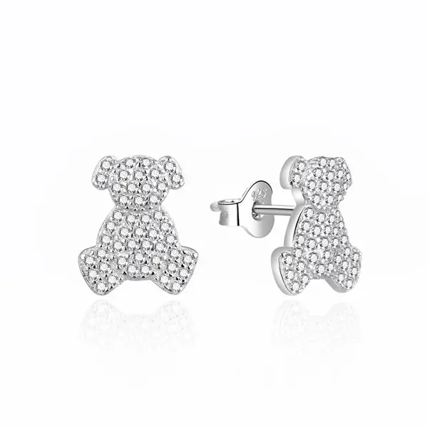 Agato AGT-ED009PW Bear Silver Earrings