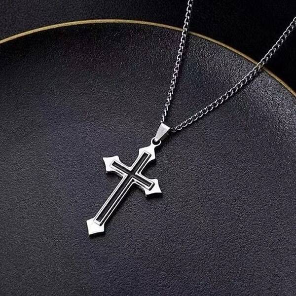 Alloy with Enamel Cross Pendant Necklaces for Men and Women