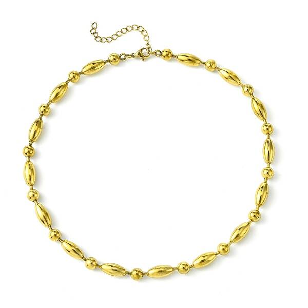 Ion Plating(IP) 304 Stainless Steel Bead Necklaces