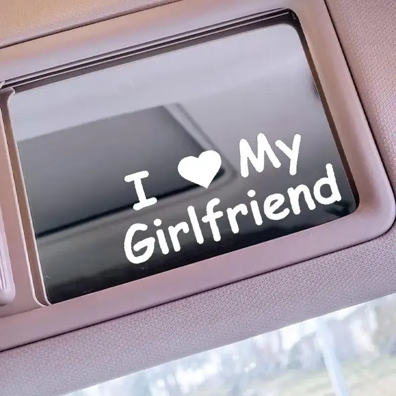 Creative Love My Girl Friend Car Stickers, 1 Count Letter Pattern Car Sticker, Decorative Car Decals For Car Body Window DIY...