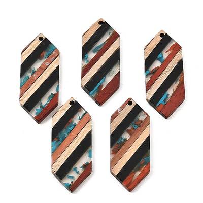 Transparent Resin & Walnut Wood Pendants