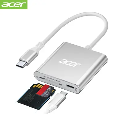 Acer Dock_option ODK450 Acer SD 4.0 Card Reader, UHS-II Micro SD Reader USB C, Dual Slot Type C Memory Card Adapter with 100W...