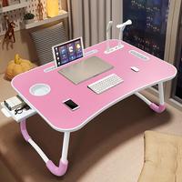 Ultra Large Portable Laptop Bed Table - Multi functional tray holder with cup holder and drawer, USB, fan, and light - Perfec...