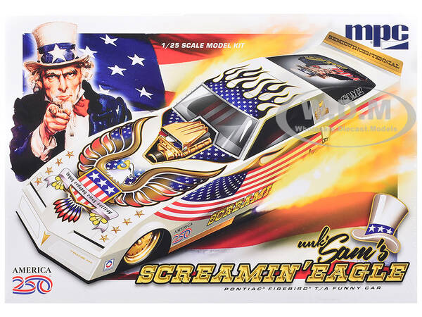 Skill 2 Model Kit Pontiac Firebird Funny Car Unk' Sam's Screaming Eagle 1/25 Scale Model by MPC