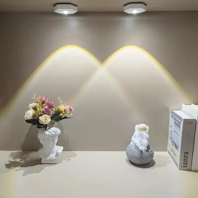 Battery Required LED Touch Control Wall Mounted Light, 1 Count 2-level Brightness LED Touch Cabinet Light, Decorative Light f...