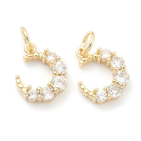 Brass Clear Cubic Zirconia Charms