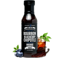 Elijah's Xtreme Bourbon Blueberry Chipotle BBQ Sauce & Marinade - Best Flavor Chicken, 12 fl oz
