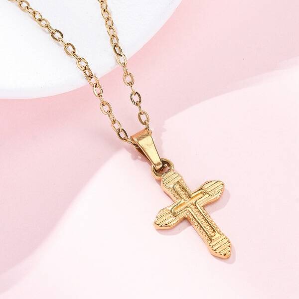 Cross 304 Stainless Steel Pendant Necklaces