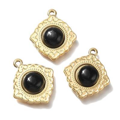 Natural Black Onyx(Dyed & Heated) Pendants