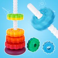 Spinning Stacking Toy for Kids, Rainbow Tower Dual-Color Spinning Wheels Premium Plastic Early Education Fun Learning Toys to...