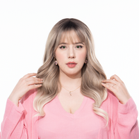 24-Inch Blonde Ombre (Brown Roots) Wavy Synthetic Wig | 【Cap Included】 | #33