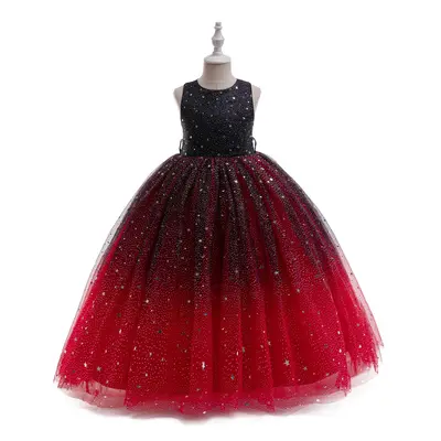 GetWish Flower Girls Tull Dress New Design Dance Prom Teenage Elegant Bridesmaid Sparkle Wedding Casual Birthday Party Sequin...