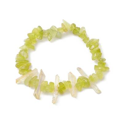 Natural Jade Chips Beaded Stretch Bracelets