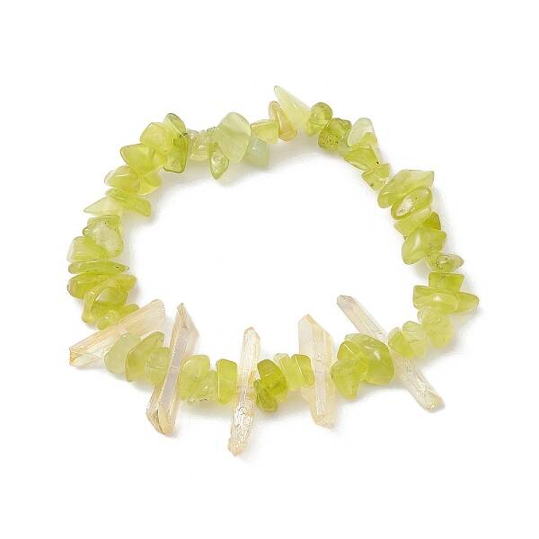 Natural Jade Chips Beaded Stretch Bracelets