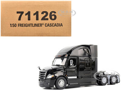 Freightliner New Cascadia Sleeper Cab Truck Tractor Black Transport Series 1/50 Diecast Model by Diecast Masters