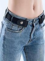 Summer Minimalist Solid Color Buckle-free Studded Belts for Women, 2024 Classic Fashion Adjustable Vintage Retro Belt for Jea...
