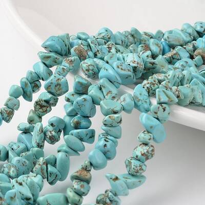 Nuggets Synthetic Turquoise Bead Strands
