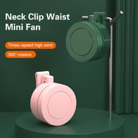 Mini Wearable Waist Fan – 360° Rotating Bladeless Airflow, USB or Battery Operated, Hands-Free Cooling for Hiking, Farming...
