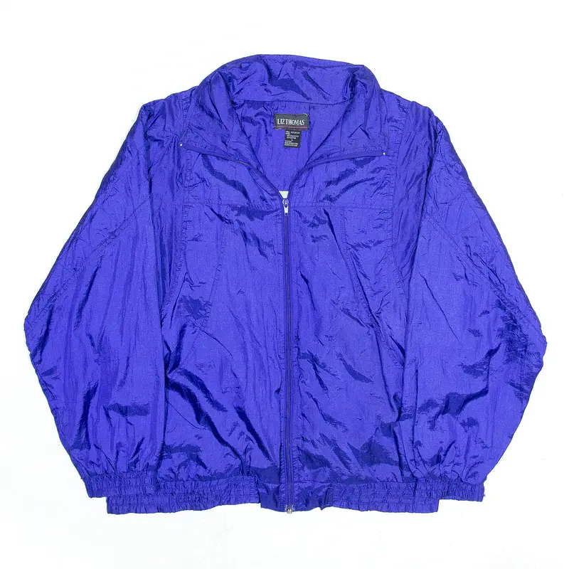 LIZ THOMAS Purple 80s Nylon Lightweight Shell Jacket Womens L