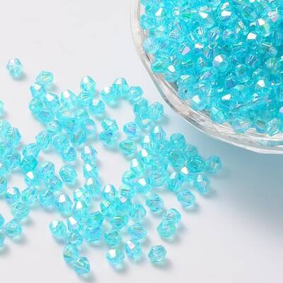 Bicone AB Color Plated Eco-Friendly Transparent Acrylic Beads