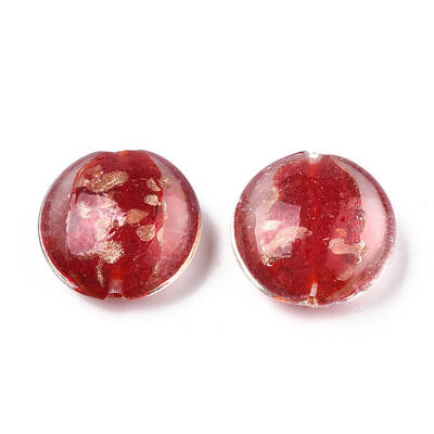 Handmade Gold Sand Lampwork Beads