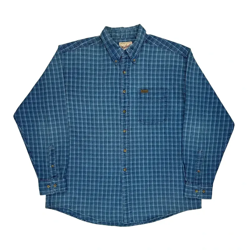 Woolrich Checked Flannel Shirt - XL Blue Cotton | Size: x-large