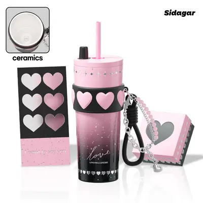 [Sidagar] 24oz Stainless Steel Gift Tumbler Cup – Premium Gift Box Set | Double Wall Insulated, Wide Mouth, Anti-Slip, Stra...