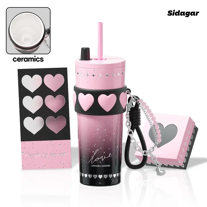 [Sidagar] 24oz Stainless Steel Gift Tumbler Cup – Premium Gift Box Set | Double Wall Insulated, Wide Mouth, Anti-Slip, Stra...