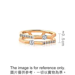 'M' 18K Rose Gold Diamond Ring