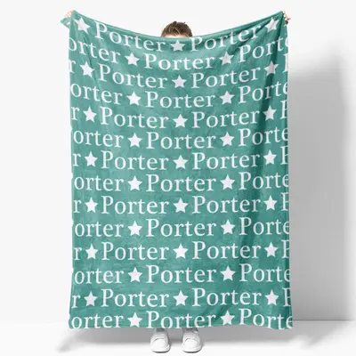 Personalized Name With Stars Kids Soft Blanket Gift - Aperturee