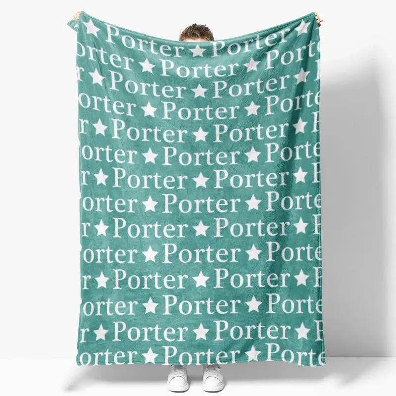 Personalized Name With Stars Kids Soft Blanket Gift - Aperturee